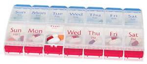 One Handed 7-Day Push Button Pill Reminder HA67585