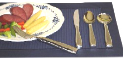 K Eatlery Set of 3 Weighted Utensils :: heavy handle teaspoon, fork, table  knife for shaky hands